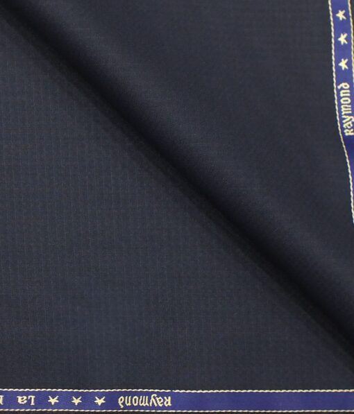Raymond Dark Navy Blue Self Structured Poly Viscose Trouser or 3 Piece Suit Fabric (Unstitched - 1.25 Mtr)