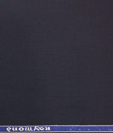 Raymond Dark Navy Blue Matty Solid Poly Viscose Trouser or 3 Piece Suit Fabric (Unstitched - 1.25 Mtr)