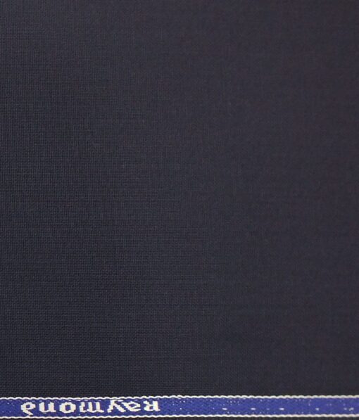 Raymond Dark Navy Blue Matty Solid Poly Viscose Trouser or 3 Piece Suit Fabric (Unstitched - 1.25 Mtr)