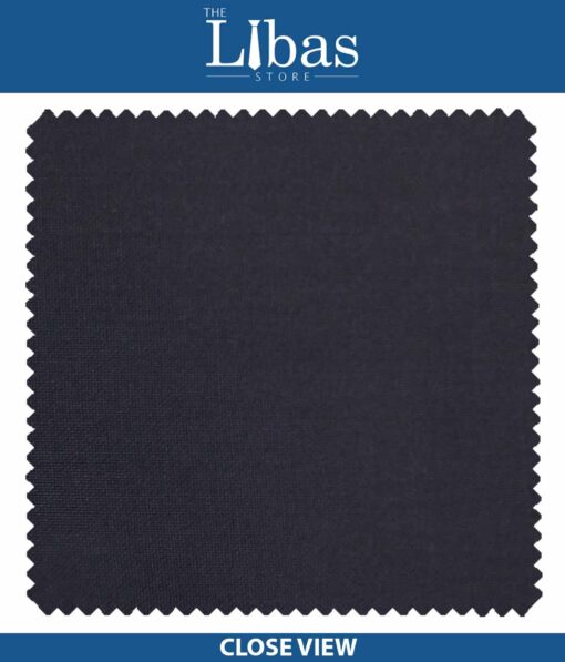 Raymond Dark Navy Blue Matty Solid Poly Viscose Trouser or 3 Piece Suit Fabric (Unstitched - 1.25 Mtr)