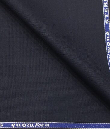 Raymond Dark Navy Blue Matty Solid Poly Viscose Trouser or 3 Piece Suit Fabric (Unstitched - 1.25 Mtr)