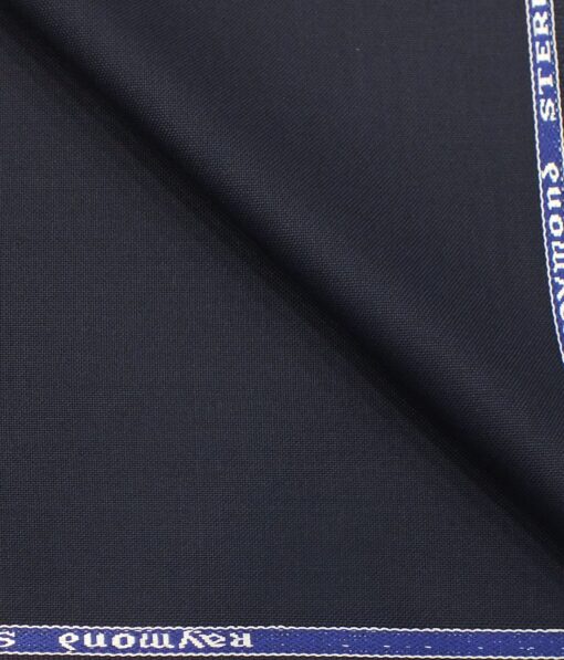 Raymond Dark Navy Blue Matty Solid Poly Viscose Trouser or 3 Piece Suit Fabric (Unstitched - 1.25 Mtr)