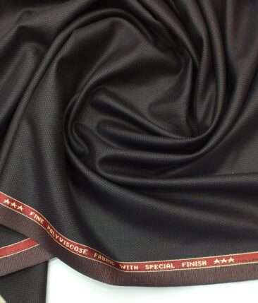 Raymond Dark Wine Structured Poly Viscose Trouser or 3 Piece Suit Fabric (Unstitched - 1.25 Mtr)
