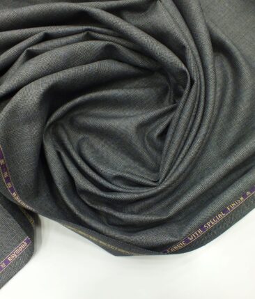 Raymond Fossil Grey Self Checks Poly Viscose Trouser or 3 Piece Suit Fabric (Unstitched - 1.25 Mtr)