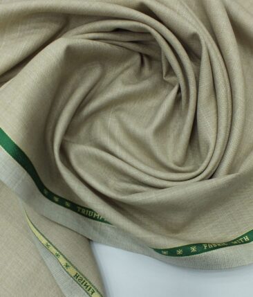 Raymond Latte Beige Self Design Poly Viscose Trouser or 3 Piece Suit Fabric (Unstitched - 1.25 Mtr)