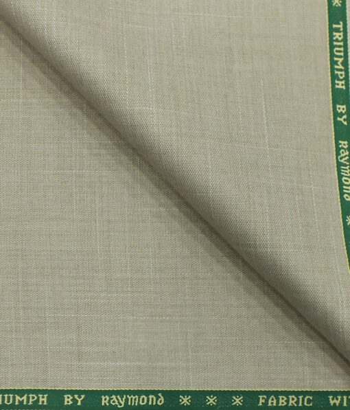 Raymond Latte Beige Self Design Poly Viscose Trouser or 3 Piece Suit Fabric (Unstitched - 1.25 Mtr)