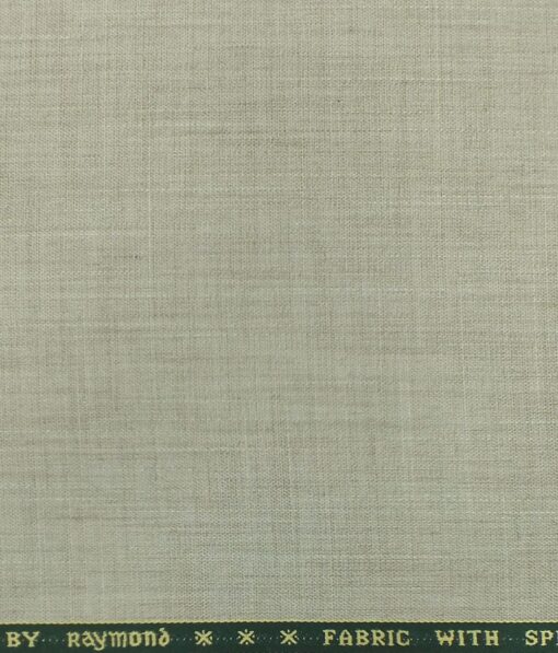 Raymond Tan Beige Self Design Poly Viscose Trouser or 3 Piece Suit Fabric (Unstitched - 1.25 Mtr)