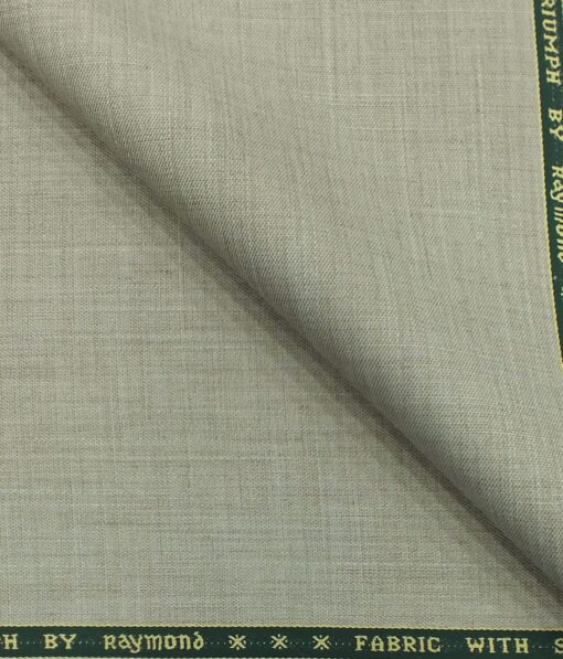 Raymond Tan Beige Self Design Poly Viscose Trouser or 3 Piece Suit Fabric (Unstitched - 1.25 Mtr)