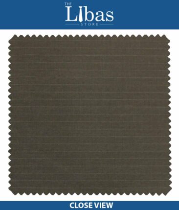 Raymond Coffee Brown Self Striped Poly Viscose Trouser or 3 Piece Suit Fabric (Unstitched - 1.25 Mtr)