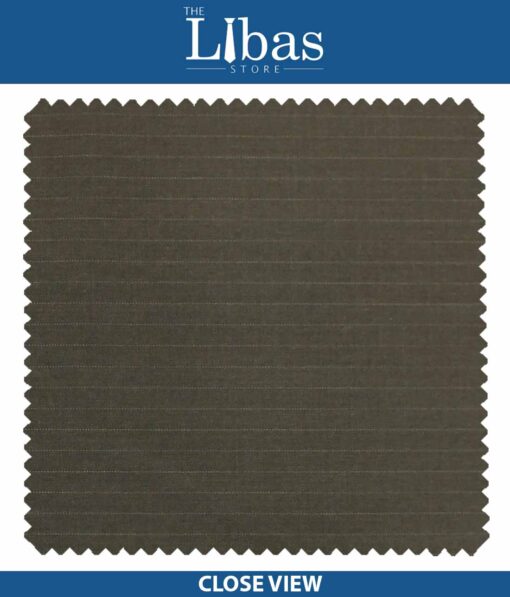 Raymond Coffee Brown Self Striped Poly Viscose Trouser or 3 Piece Suit Fabric (Unstitched - 1.25 Mtr)