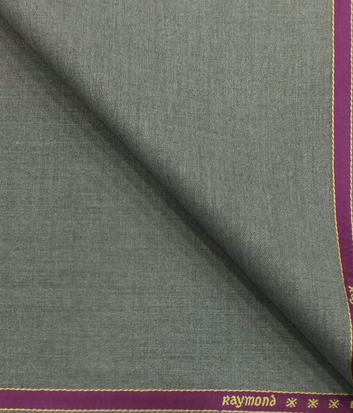 Raymond Light Worsted Grey Self Structured Checks Poly Viscose Trouser or 3 Piece Suit Fabric (Unstitched - 1.25 Mtr)