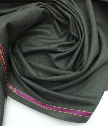 Raymond  Worsted Grey Self Structured Checks Poly Viscose Trouser or 3 Piece Suit Fabric (Unstitched - 1.25 Mtr)