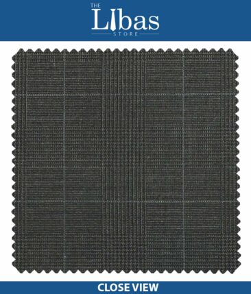 Raymond TechnoStretch Dark Grey Self Checks Poly Viscose Stretchable Trouser or 3 Piece Suit Fabric (Unstitched - 1.25 Mtr)