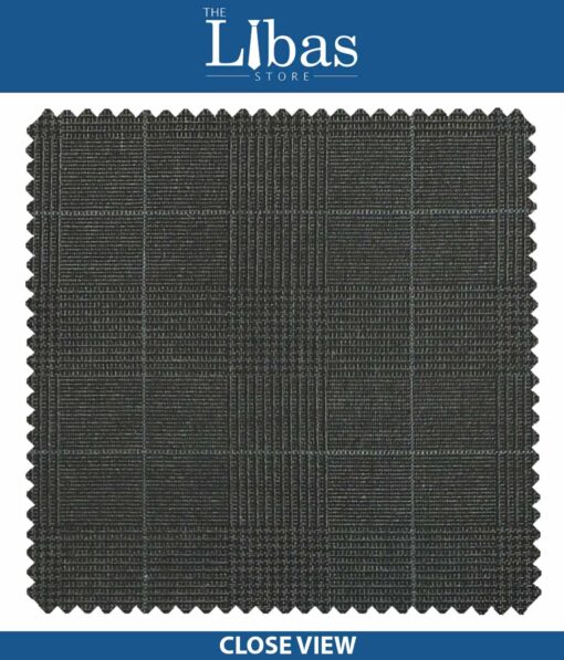 Raymond TechnoStretch Dark Grey Self Checks Poly Viscose Stretchable Trouser or 3 Piece Suit Fabric (Unstitched - 1.25 Mtr)