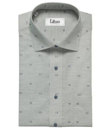 Giza House by Soktas Light Grey 100% Giza Cotton Blue Dobby Shirt Fabric (1.60 M)