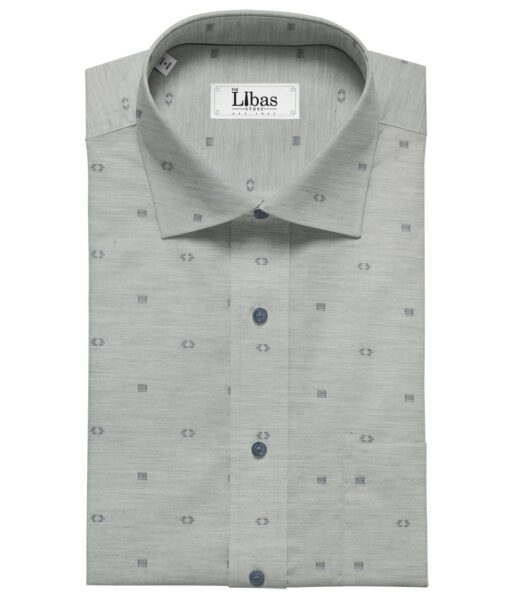 Giza House by Soktas Light Grey 100% Giza Cotton Blue Dobby Shirt Fabric (1.60 M)
