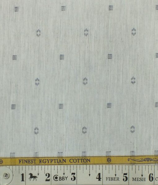 Giza House by Soktas Light Grey 100% Giza Cotton Blue Dobby Shirt Fabric (1.60 M)
