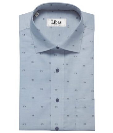 Giza House by Soktas Sky Blue 100% Giza Cotton Blue Dobby Shirt Fabric (1.60 M)