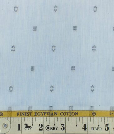 Giza House by Soktas Sky Blue 100% Giza Cotton Blue Dobby Shirt Fabric (1.60 M)