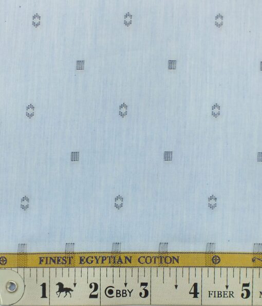Giza House by Soktas Sky Blue 100% Giza Cotton Blue Dobby Shirt Fabric (1.60 M)