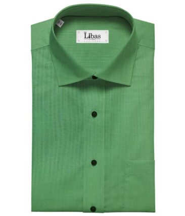 Soktas Men's Light Olive Green 120's 100% Egyptian Giza Cotton Self Design Shirt Fabric (1.60 M)