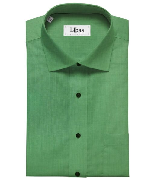 Soktas Men's Light Olive Green 120's 100% Egyptian Giza Cotton Self Design Shirt Fabric (1.60 M)