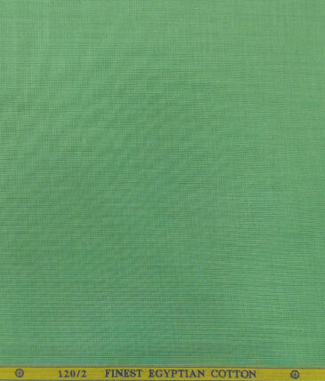 Soktas Men's Light Olive Green 120's 100% Egyptian Giza Cotton Self Design Shirt Fabric (1.60 M)