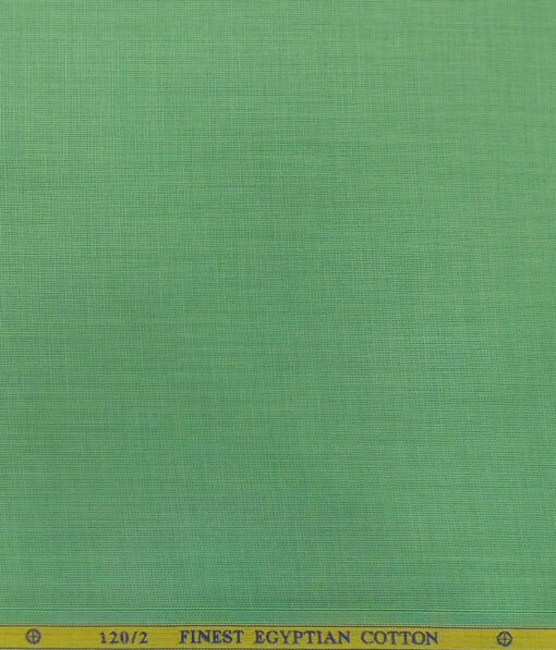 Soktas Men's Light Olive Green 120's 100% Egyptian Giza Cotton Self Design Shirt Fabric (1.60 M)