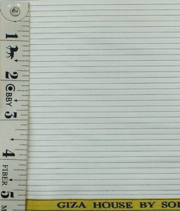 Giza House by Soktas White 100% Premium Cotton Black Striped Shirt Fabric (1.60 M)