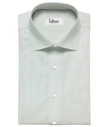 Giza House by Soktas White 100% Premium Cotton Purple Striped Shirt Fabric (1.60 M)