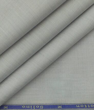 Solino Light Grey 100% Premium Cotton Fil-a-Fil Shirt Fabric (1.60 M)