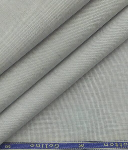 Solino Light Grey 100% Premium Cotton Fil-a-Fil Shirt Fabric (1.60 M)