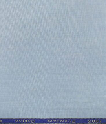 Solino Sky Blue 100% Premium Cotton Fil-a-Fil Shirt Fabric (1.60 M)
