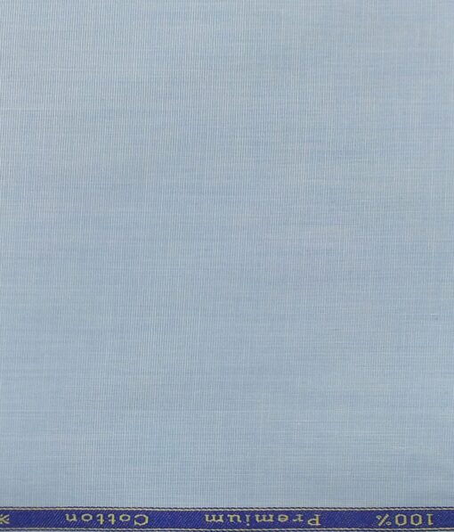 Solino Sky Blue 100% Premium Cotton Fil-a-Fil Shirt Fabric (1.60 M)