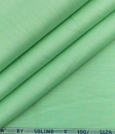 Solino Light Lime Green 100% Giza Cotton Oxford Shirt Fabric (1.60 M)