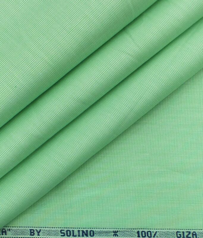 Solino Light Lime Green 100% Giza Cotton Oxford Shirt Fabric (1.60 M)