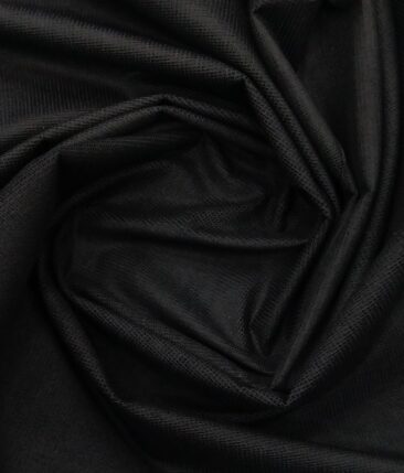 Arvind Black Self Design 98% Cotton Stretchable Corduroy Trouser Fabric (Unstitched - 1.30 Mtr)