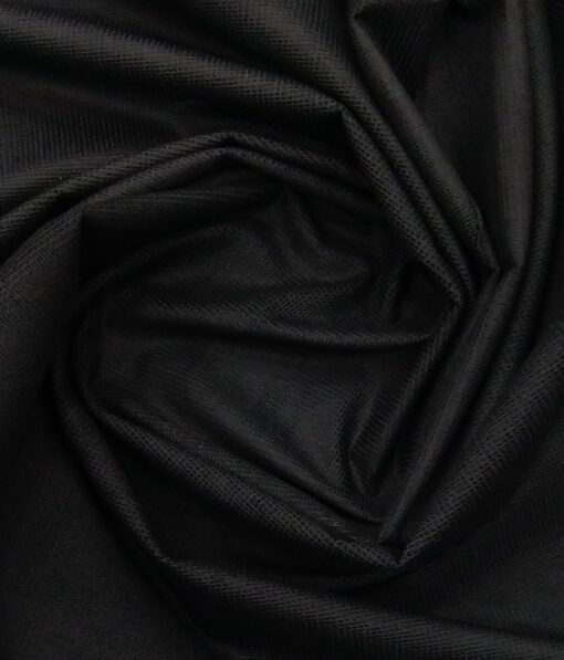 Arvind Black Self Design 98% Cotton Stretchable Corduroy Trouser Fabric (Unstitched - 1.30 Mtr)
