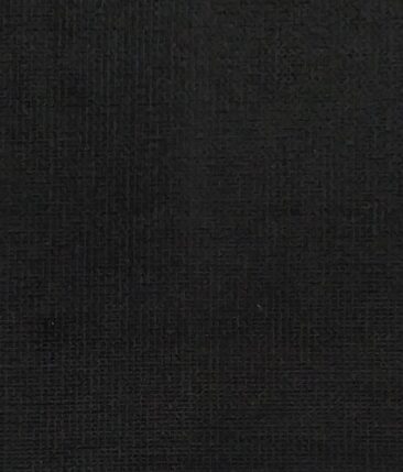 Arvind Black Self Design 98% Cotton Stretchable Corduroy Trouser Fabric (Unstitched - 1.30 Mtr)