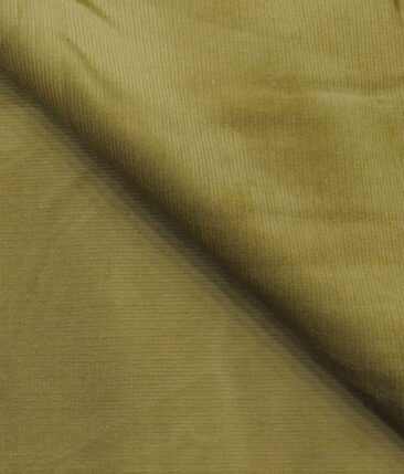 Arvind Beige Classic Pin Striped Stretchable Unstitched Corduroy Trouser Fabric