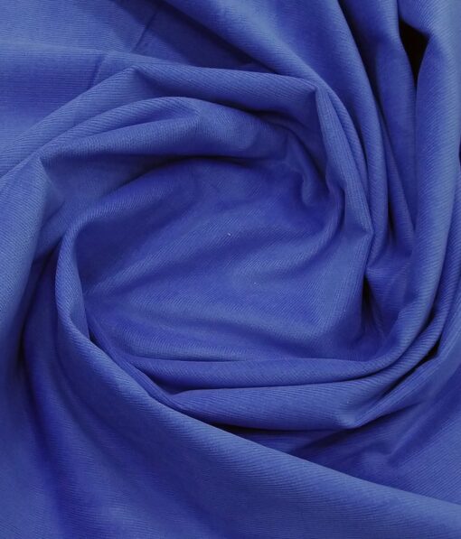 Arvind Blue Classic Pin Striped Stretchable Unstitched Corduroy Trouser Fabric - Image 2