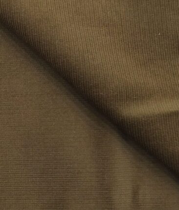 Arvind Camel Classic Pin Striped Stretchable Unstitched Corduroy Trouser Fabric