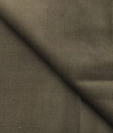 Arvind Dawn Brown Classic Pin Striped Stretchable Unstitched Corduroy Trouser Fabric