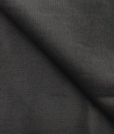 Arvind Dark Grey Classic Pin Striped Stretchable Unstitched Corduroy Trouser Fabric