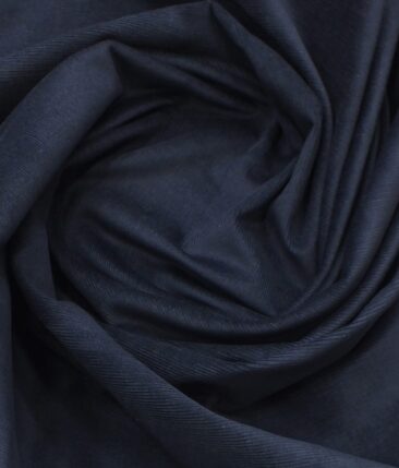 Arvind Elephant Blue Classic Pin Striped Stretchable Unstitched Corduroy Trouser Fabric - Image 2