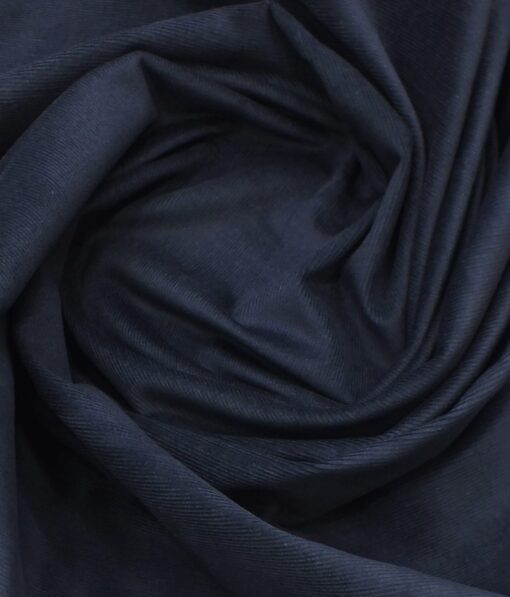 Arvind Elephant Blue Classic Pin Striped Stretchable Unstitched Corduroy Trouser Fabric - Image 2
