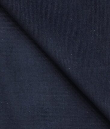 Arvind Elephant Blue Classic Pin Striped Stretchable Unstitched Corduroy Trouser Fabric