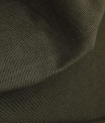 Arvind Olive Green Unstitched Stretchable Corduroy Trouser Fabric - Image 3