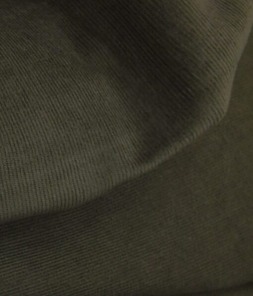 Arvind Olive Green Unstitched Stretchable Corduroy Trouser Fabric - Image 3