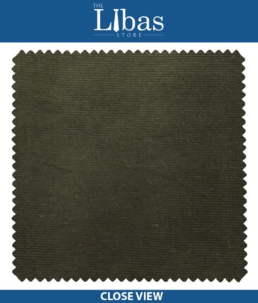Arvind Olive Green Unstitched Stretchable Corduroy Trouser Fabric - Image 4